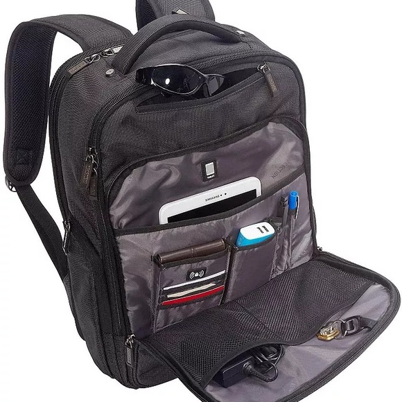 LOT 2 Kenneth Cole Reaction Brooklyn Commuter 16" Backpack - Navy and Charcoal - Picture 9 of 15